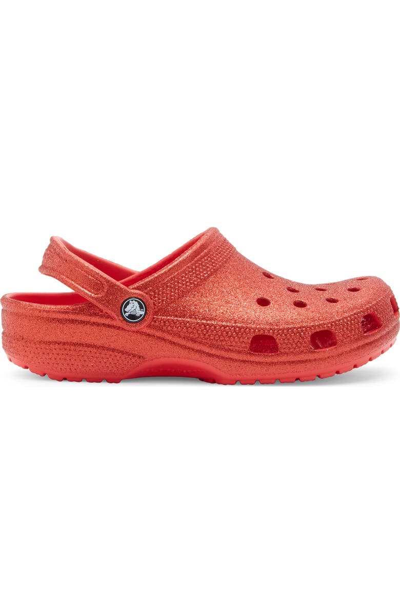 CROCS Gender Inclusive Classic Glitter Clog, Alternate, color, Flame