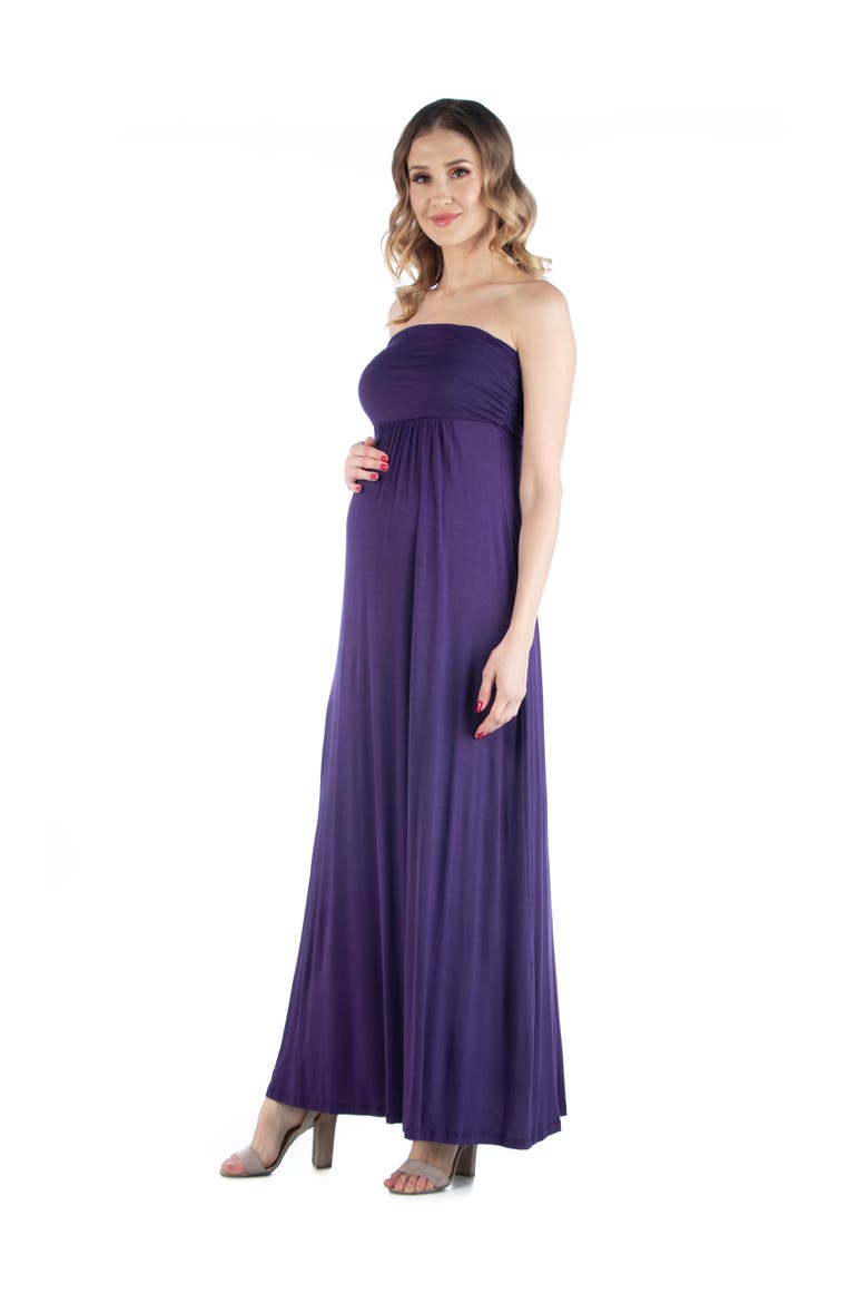 Maternity Sleeveless Empire Waist Maxi Dress, Alternate, color, Purple