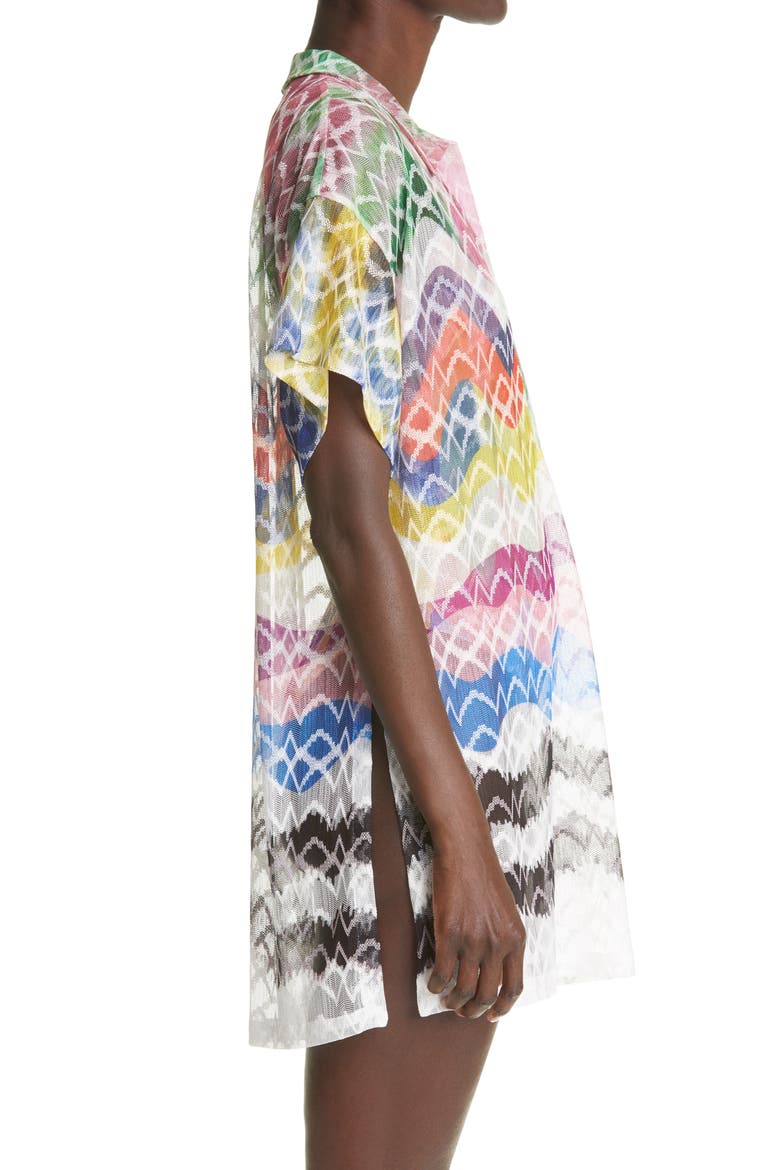 Short Sleeve Cover-Up Tunic, Alternate, color, MULTI