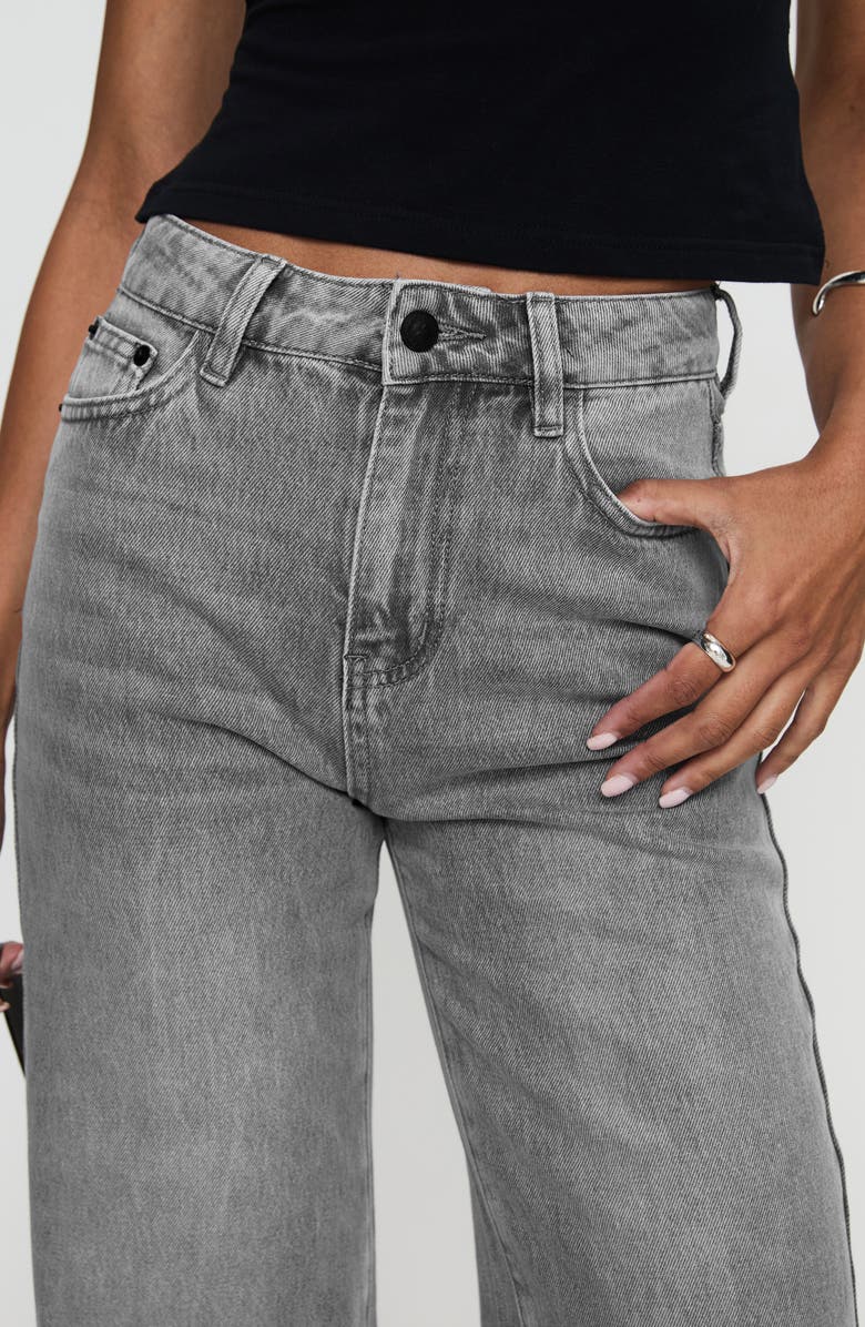 Princess Polly Henesey Raw Hem Straight Leg Jeans, Alternate, color, Washed Grey