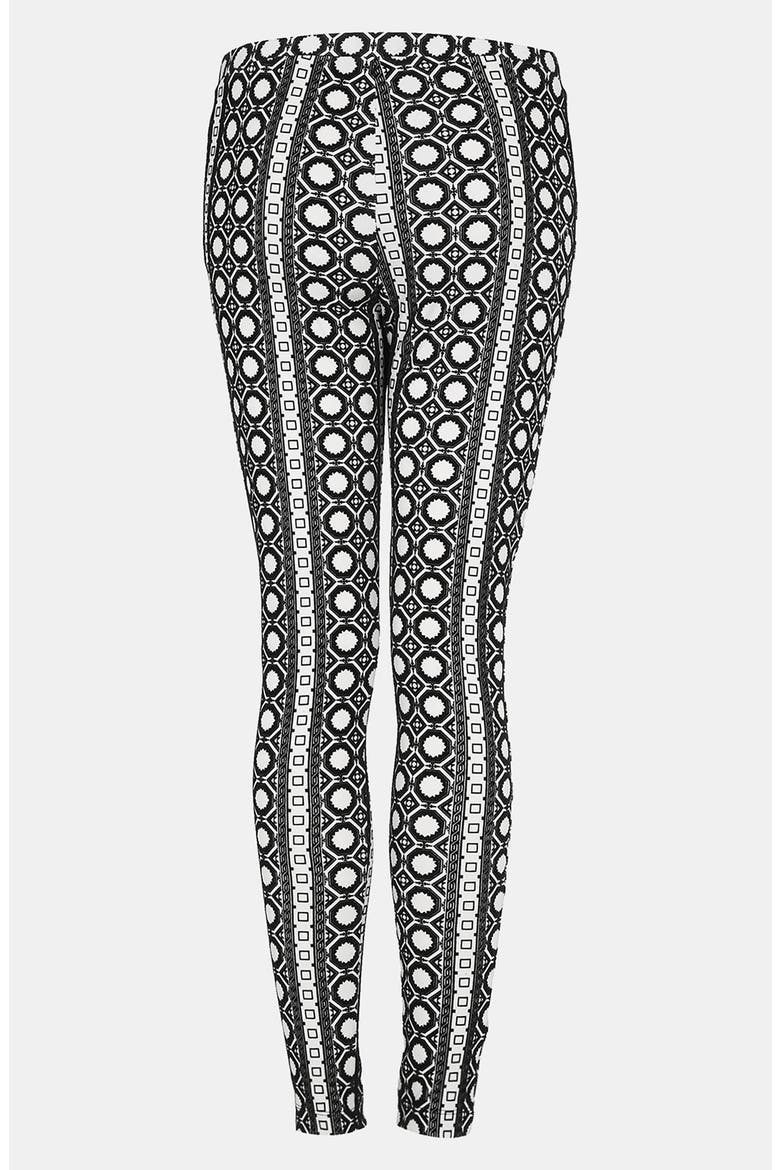 Velvet Geo Print Leggings, Alternate, color, WHITE/ BLACK