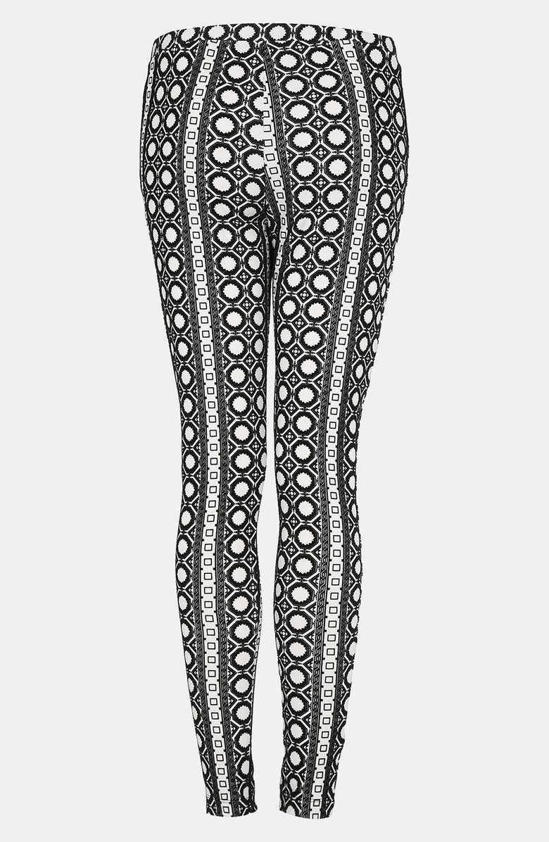 Topshop Velvet Geo Print Leggings, Alternate, color,