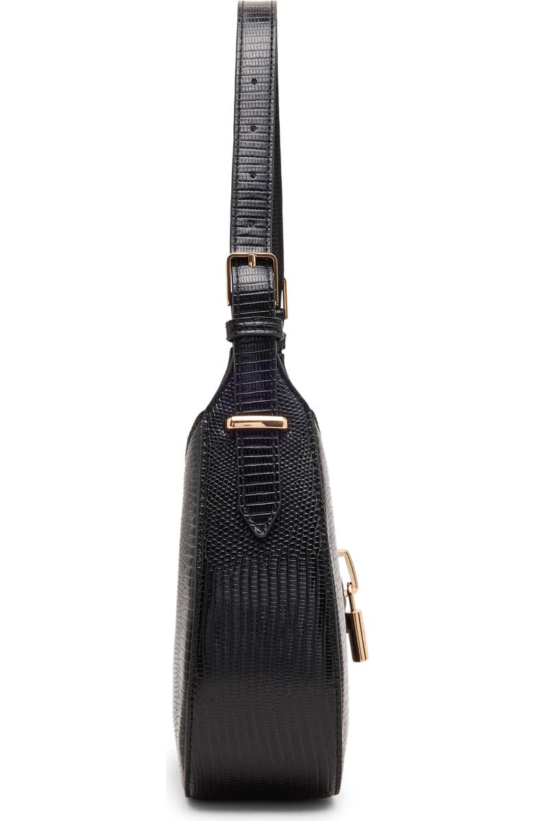 Anne Klein Curved Shoulder Bag, Alternate, color, Black