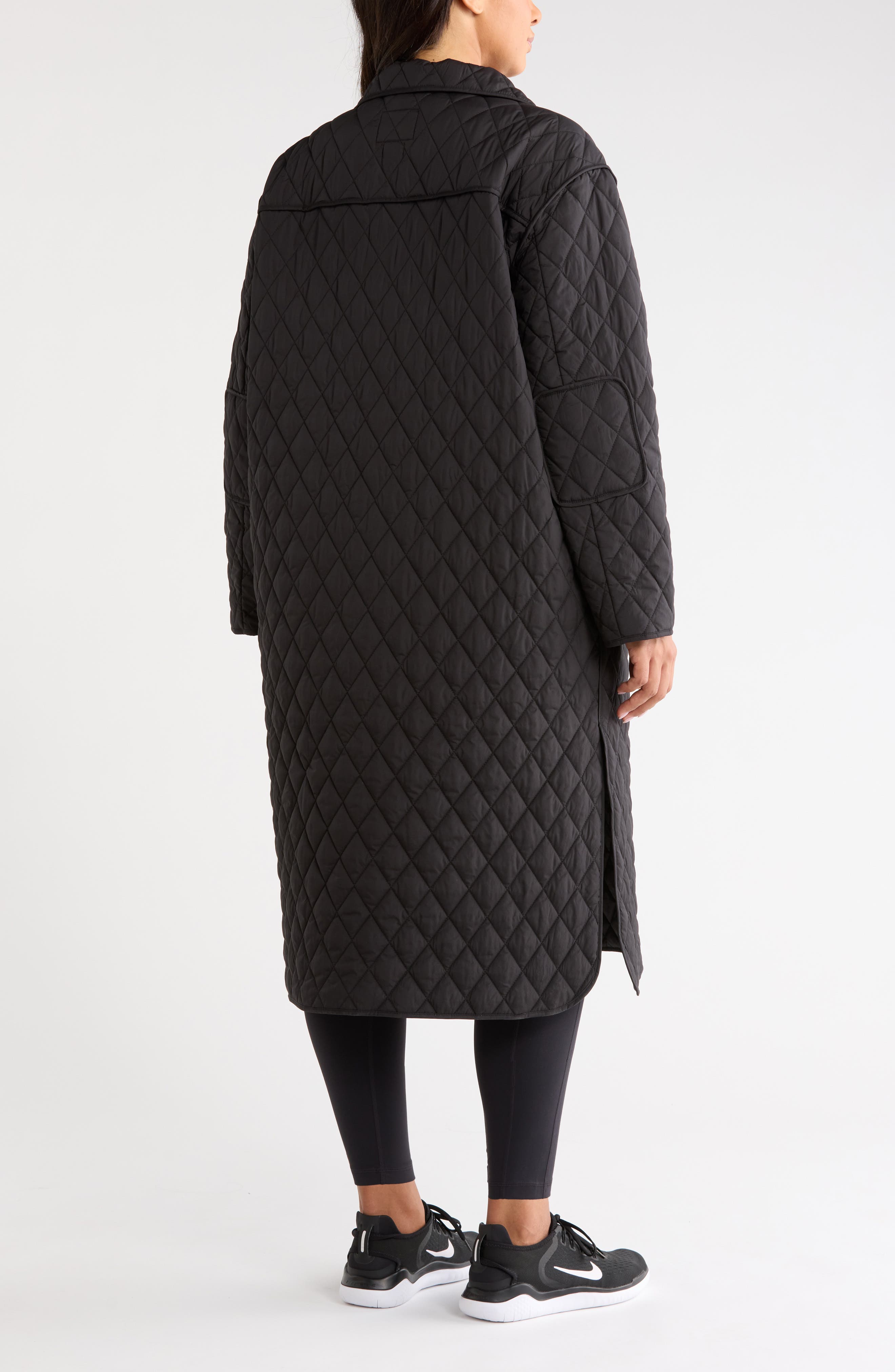Zella Diamond Quilted Longline Jacket (Women) | Nordstrom