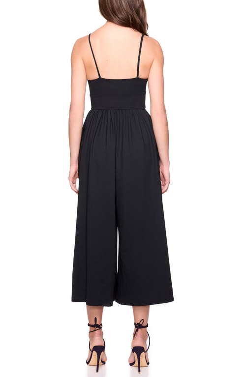 Susana Monaco Slip Top Cropped Wide Leg Jumpsuit In Black