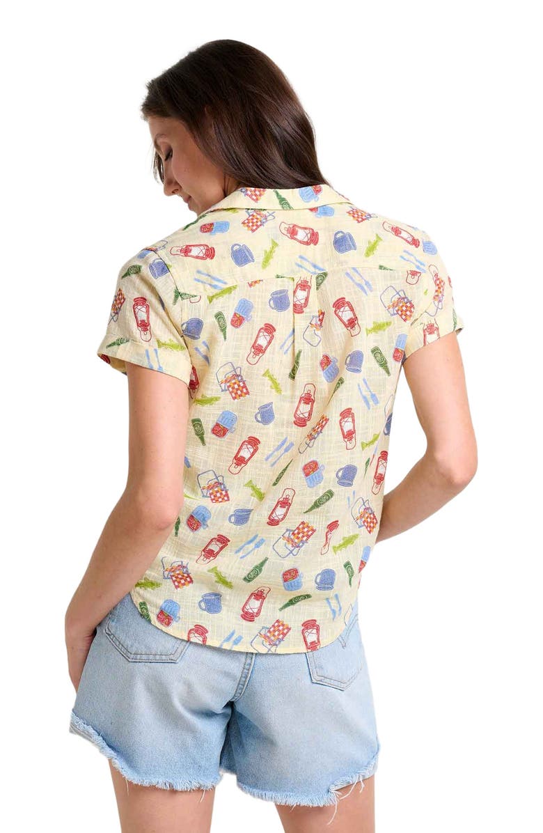 Toad & Co Camp Cove Short Sleeve Shirt, Alternate, color, Barley Camping Print