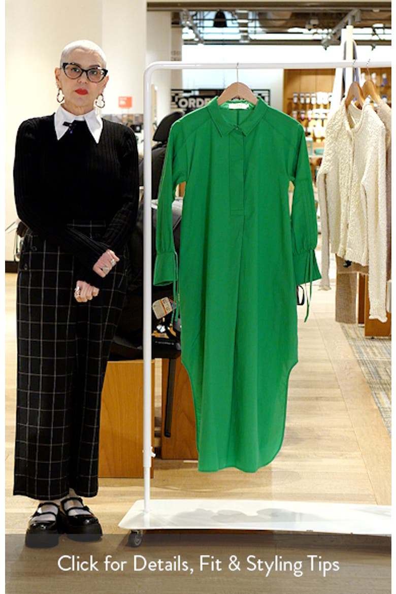 Gathered Long Sleeve Cotton Maxi Dress video