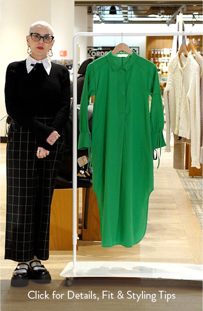 Gathered Long Sleeve Cotton Maxi Dress, sales video thumbnail