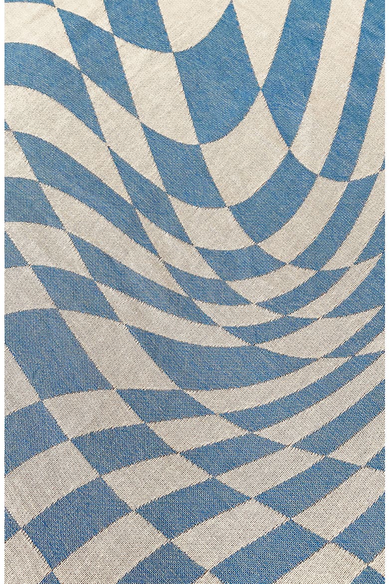 Groovy Grid Throw Blanket, Alternate, color, SKY BLUE