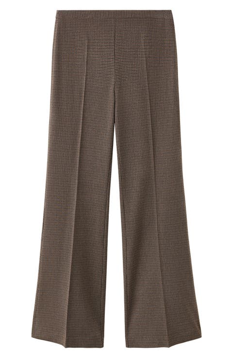 Houndstooth Straight Leg Suit Pants