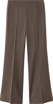 MANGO Houndstooth Straight Leg Suit Pants