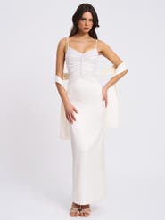 Miss Circle Karmen Top Pencil Slip Gown with Scarf