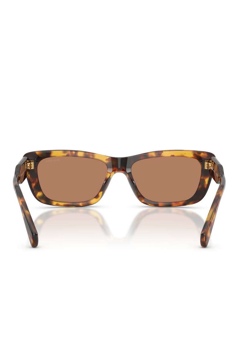 56mm Rectangular Sunglasses, Alternate, color, HONEY HAVANA / SOLID BROWN