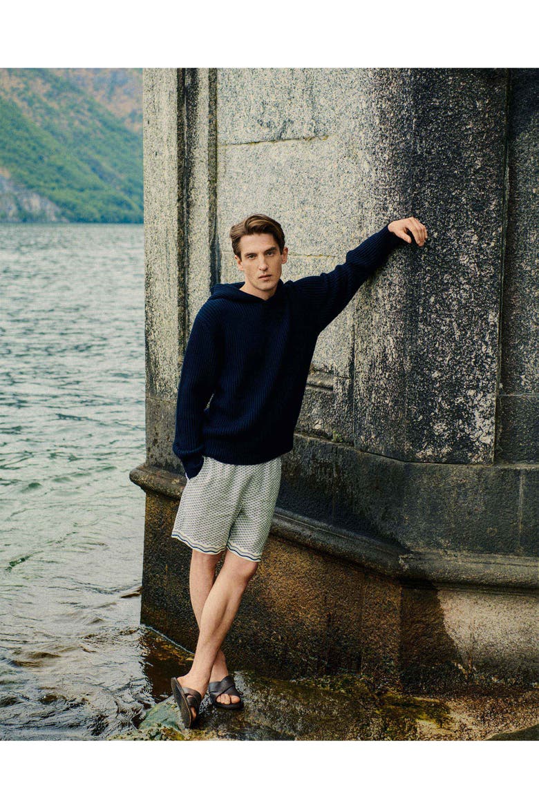 Kirk Relaxed Fit Knitted Hoodie, Alternate, color, NIGHT IRIS