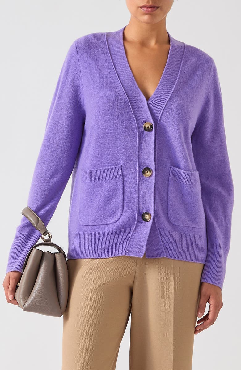 LK Bennett Carine Merino Wool Cardigan, Main, color, 