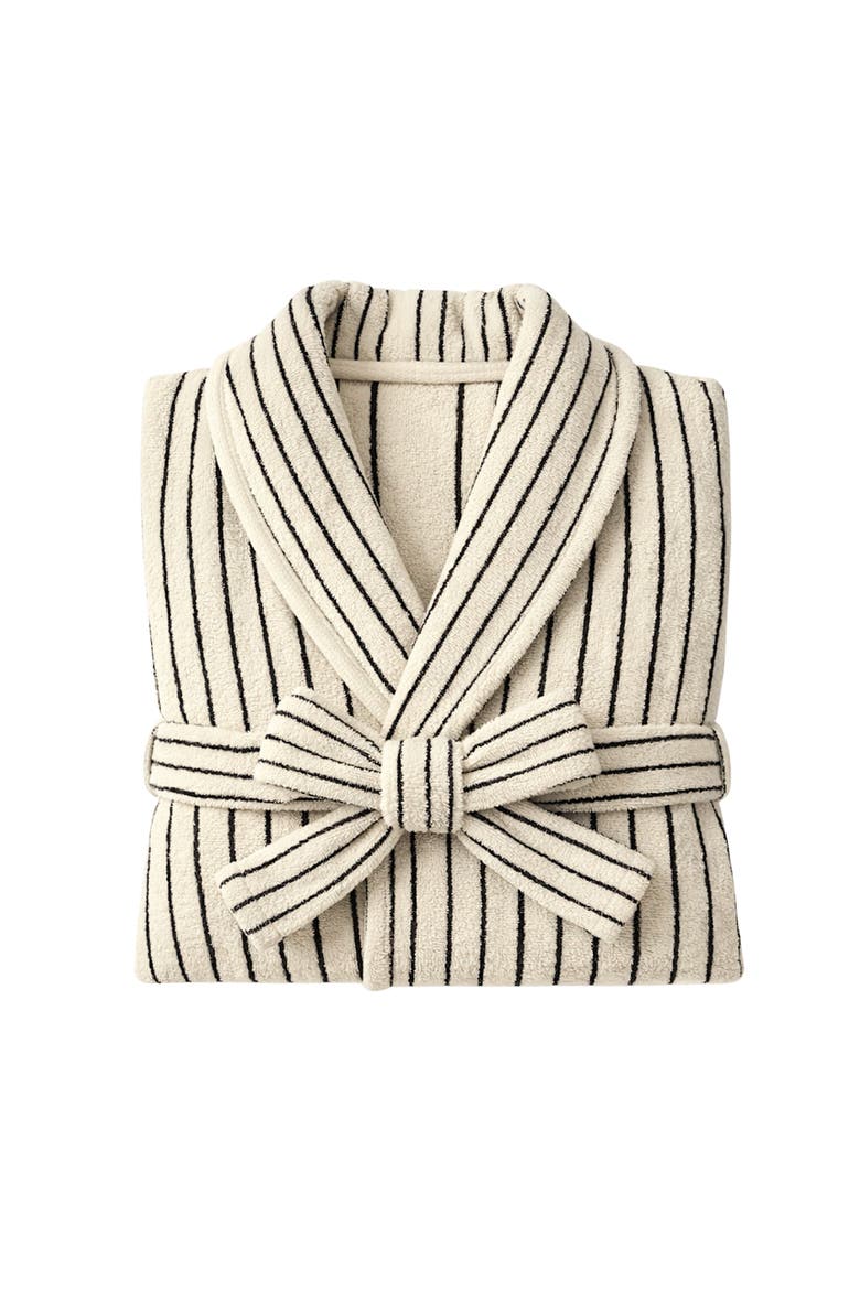 Scandi Retro Cotton Stripe Hooded Bathrobe, Main, color, Stripe