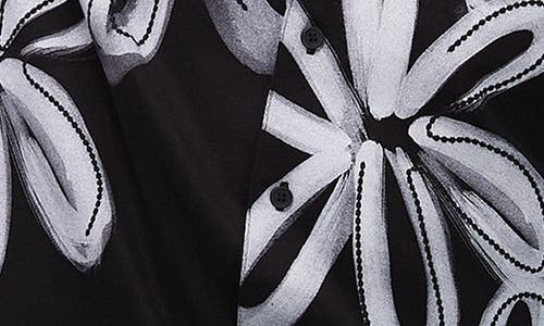 Topman Boxy Fit Button Up Jersey Shirt With Floral Print In Black