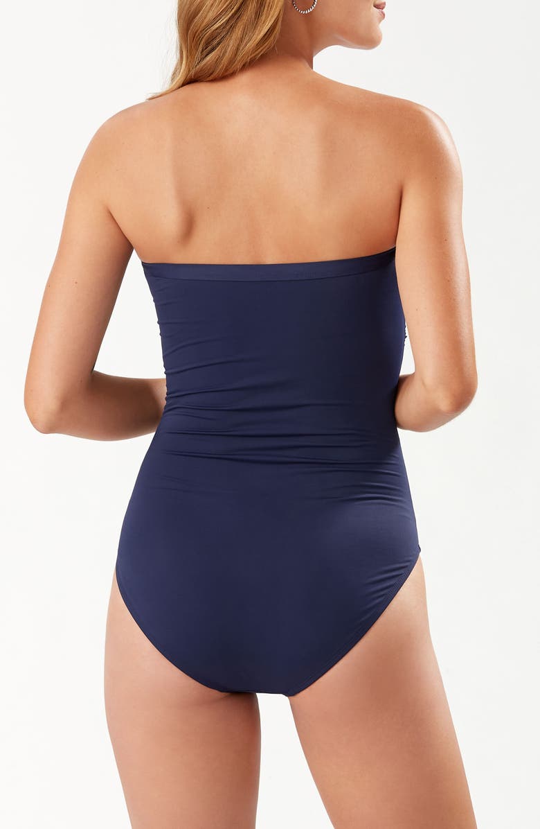 Pearl Shirred Bandeau One-Piece Swimsuit