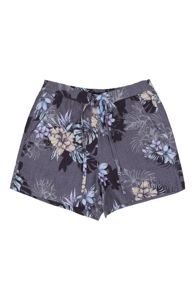 Lords of Harlech Exotic Floral Womens Drawstring Short, Alternate, color, Exotic Floral Black