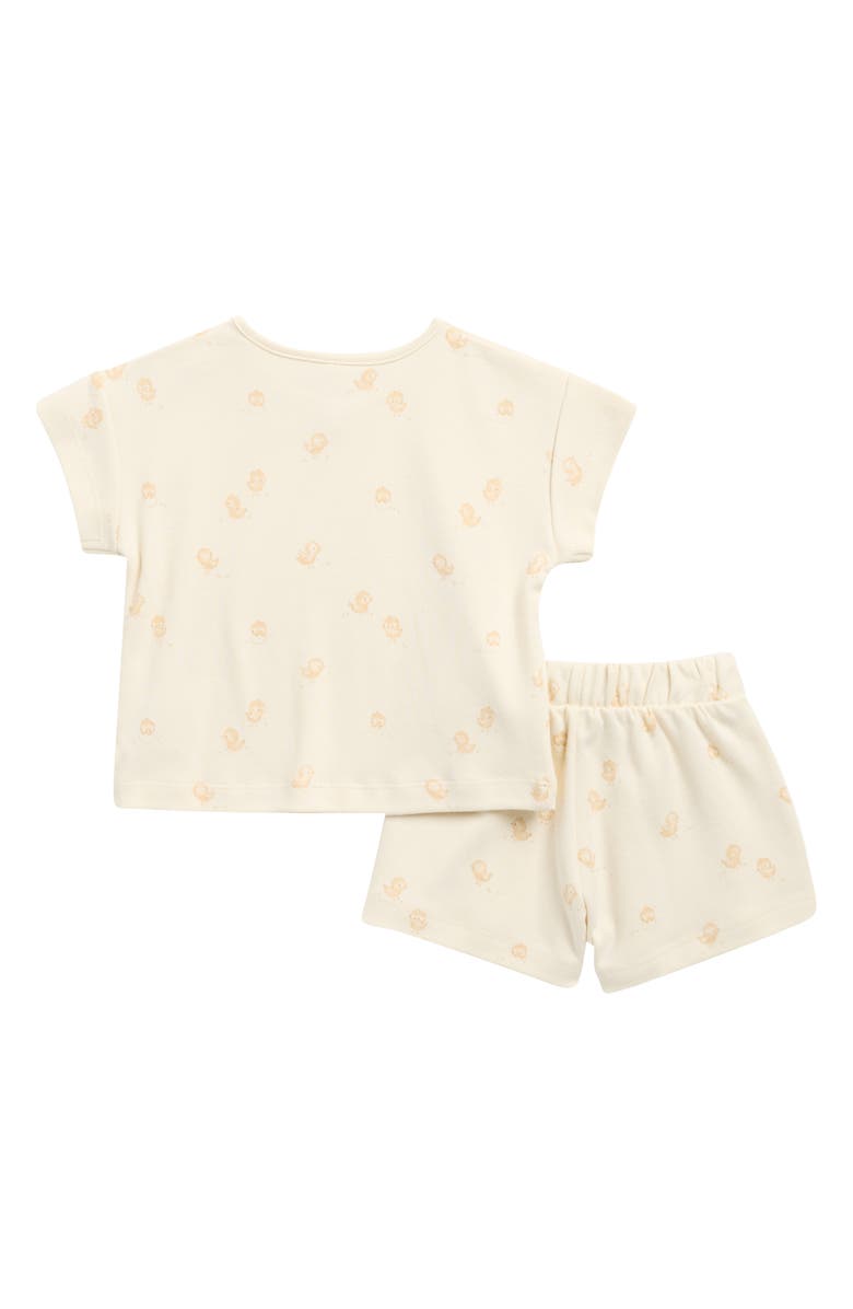 QUINCY MAE Kids' Frankie Chicks Organic Cotton T-Shirt & Shorts Set, Alternate, color, Ivory