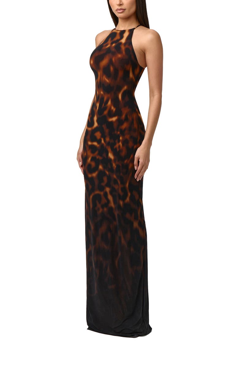 Naked Wardrobe Tortoiseshell Print Maxi Dress, Alternate, color, Tortoise