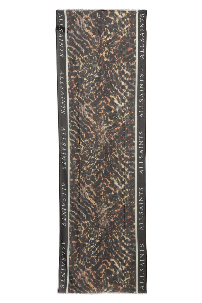 Pardus Oblong Scarf, Alternate, color, WHITE/BLACK