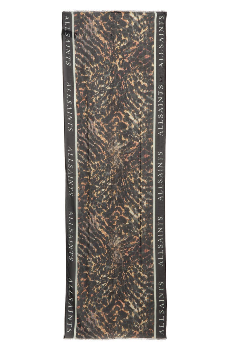 AllSaints Pardus Oblong Scarf, Alternate, color, White/Black