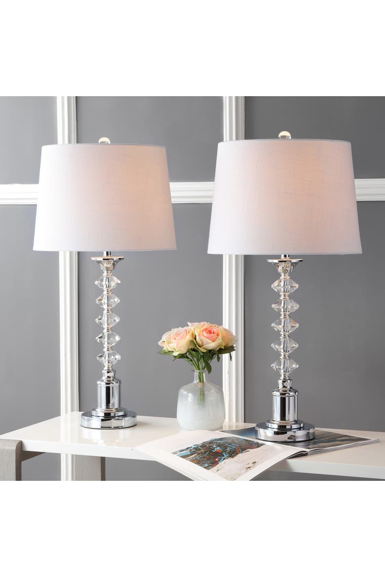 Kinsley 28" Crystal LED Table Lamp, Clear/Chrome, Alternate, color, Clear/Chrome