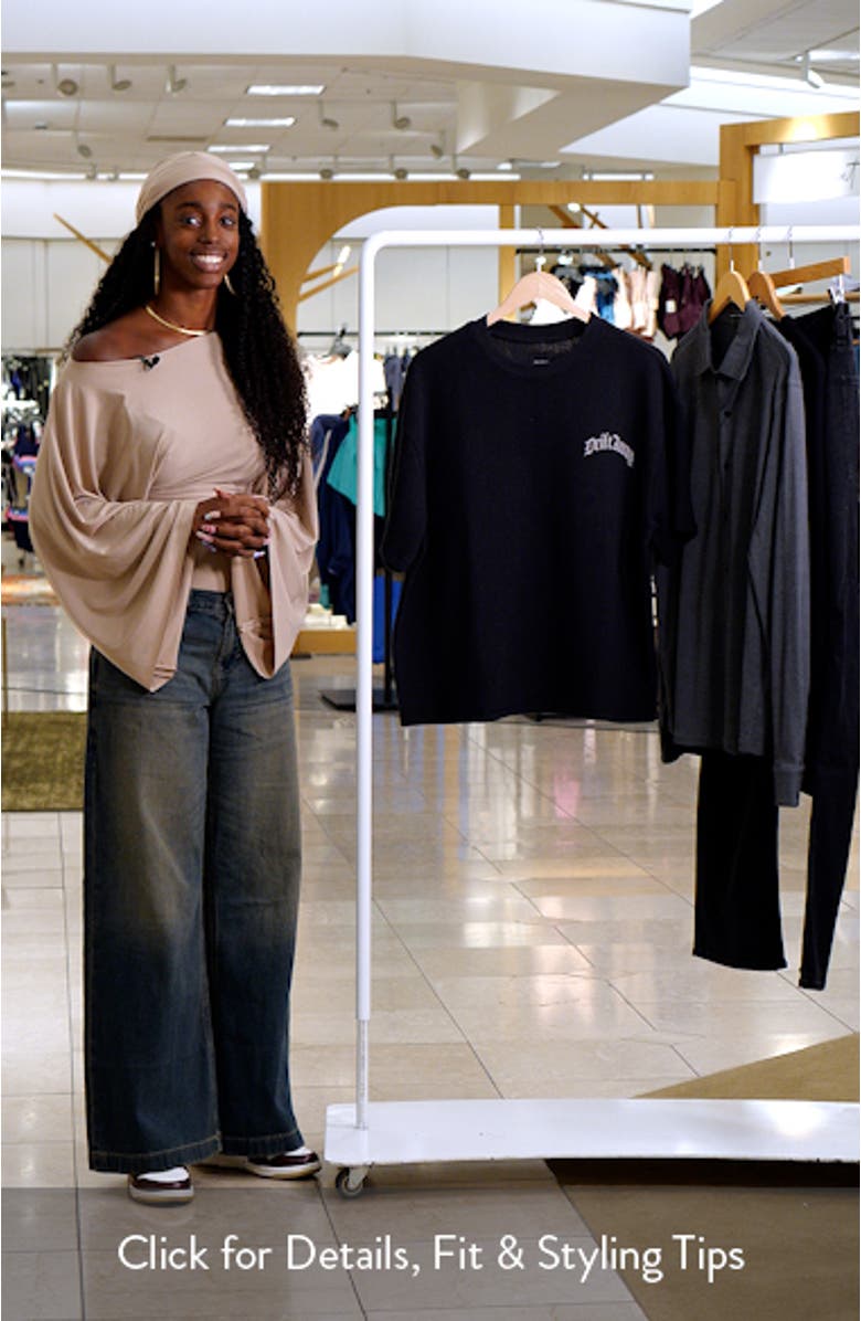 Dift Away Oversize Waffle Graphic T-Shirt, sales video thumbnail