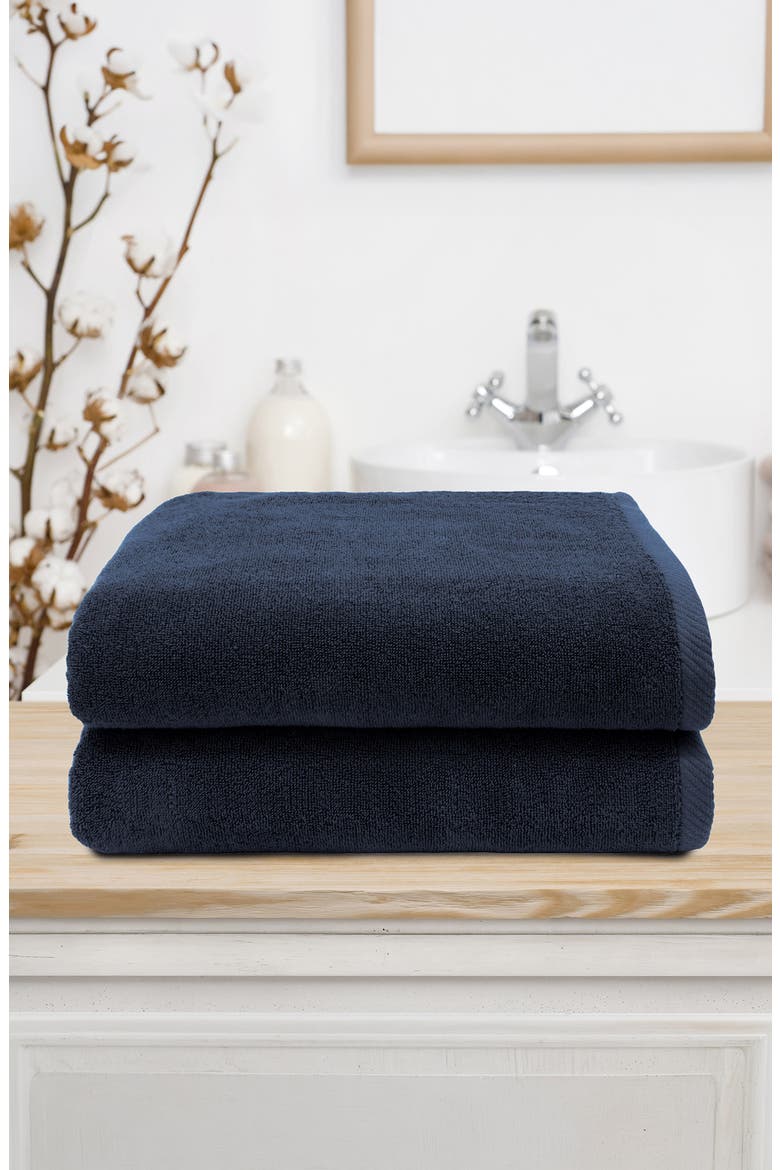 2-Pack Ediree Cotton Bath Towel Set, Alternate, color, MARINE