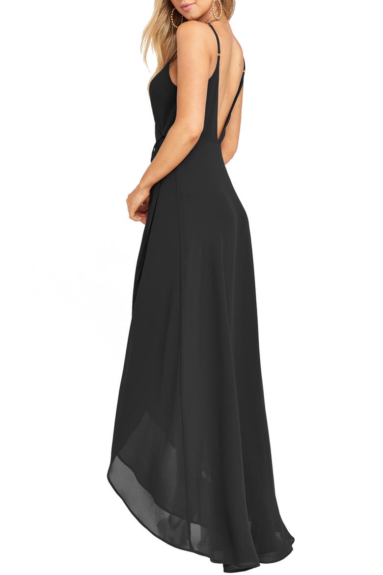 Mariah Wrap Gown, Alternate, color, BLACK CHIFFON