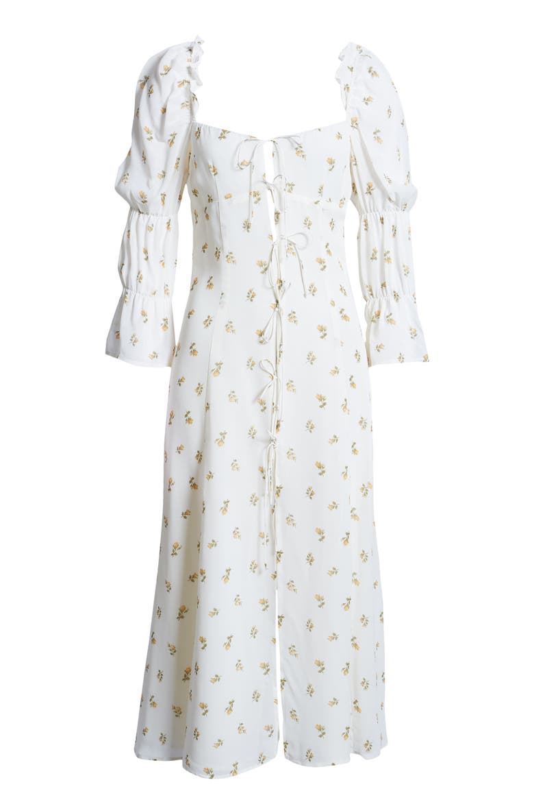 Roberta Floral Midi Dress, Alternate, color, ROSEBUD