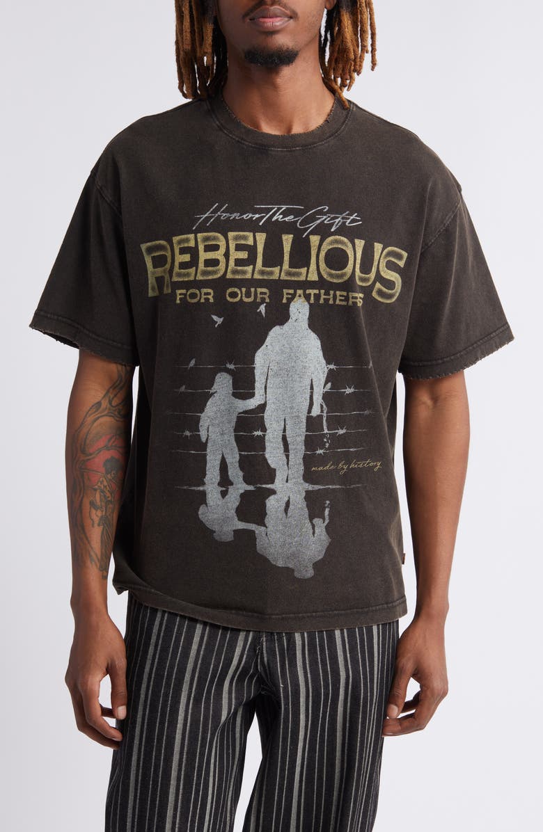 HONOR THE GIFT Rebellious for Our Fathers Graphic T-Shirt, Main, color, 