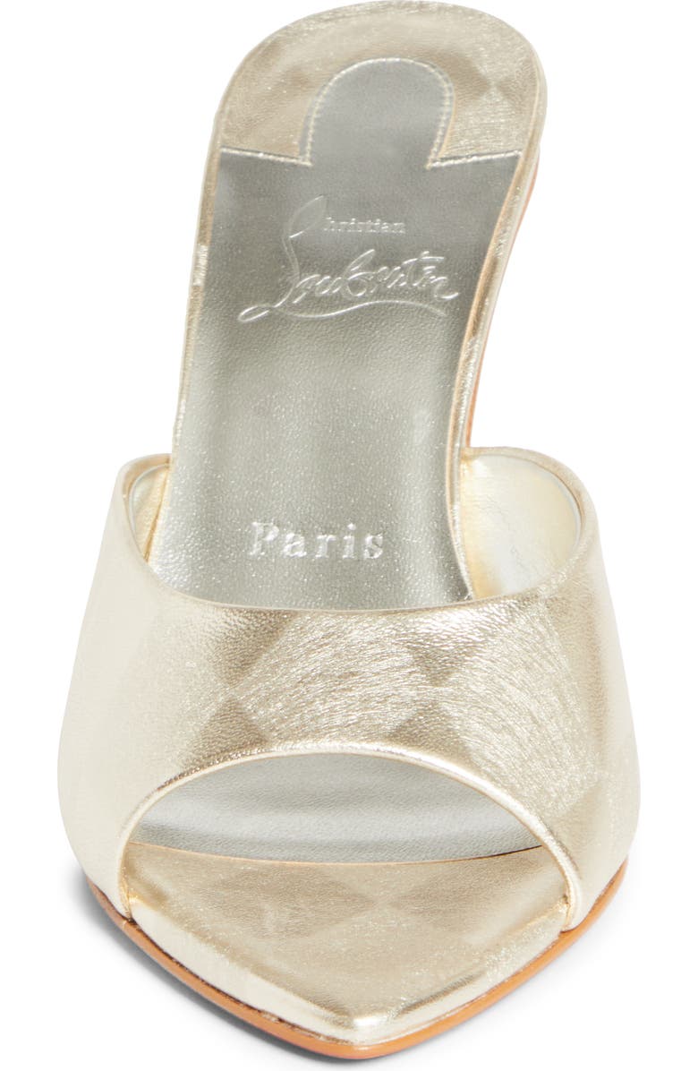 Christian Louboutin Miss Z Metallic Pointed Toe Sandal, Alternate, color, Platino Chiaro