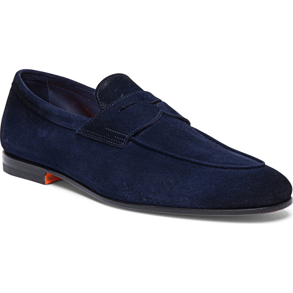 Santoni Carlos Penny Loafer in Blue  product