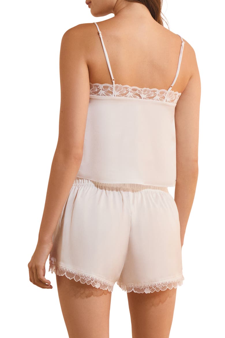 Bridal Bliss Lace Trim Shorts, Alternate, color, WHITE