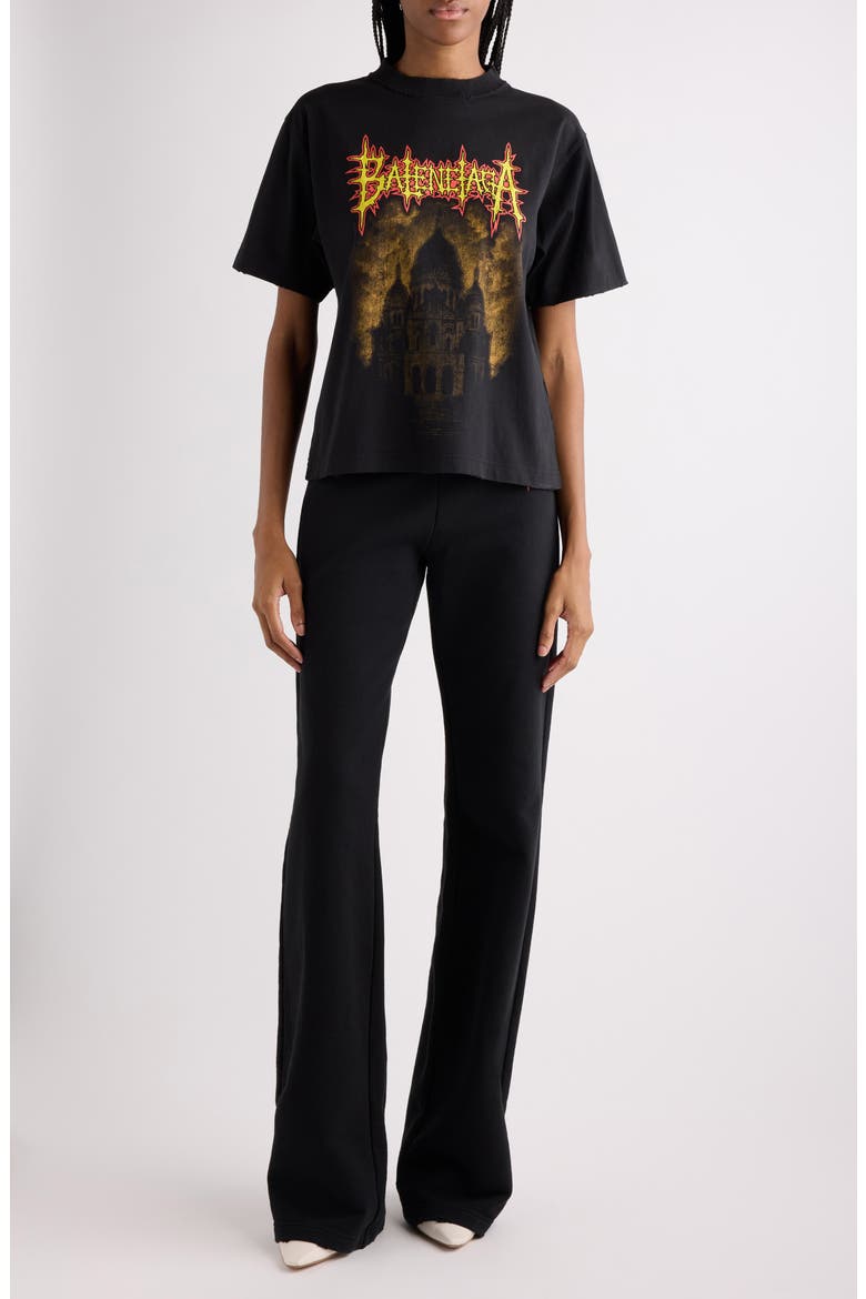 Medium Fit Distressed Sacré Couer Graphic T-Shirt, Alternate, color, 1000 BLACK