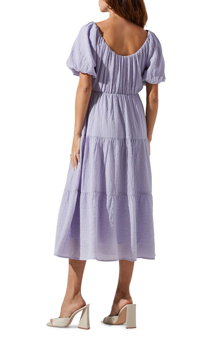 ASTR the Label Tiered Short Sleeve Dress, Alternate, color, Pale Purple