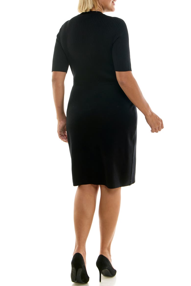 Ribbed Sweater Dress, Alternate, color, BLACK