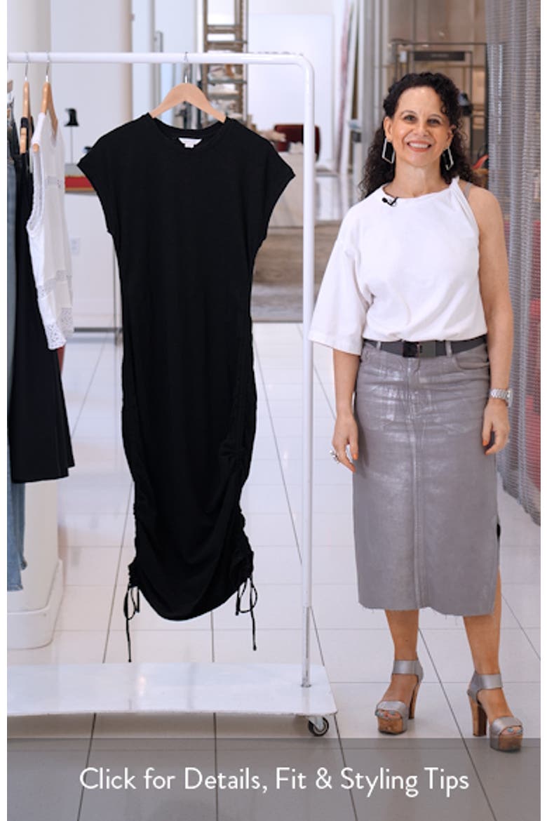 Ruched Cotton Midi T-Shirt Dress video