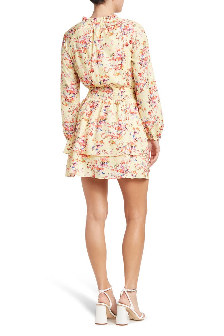 Valentina Mini Dress, Alternate, color, VANILLA YELLOW MULTI