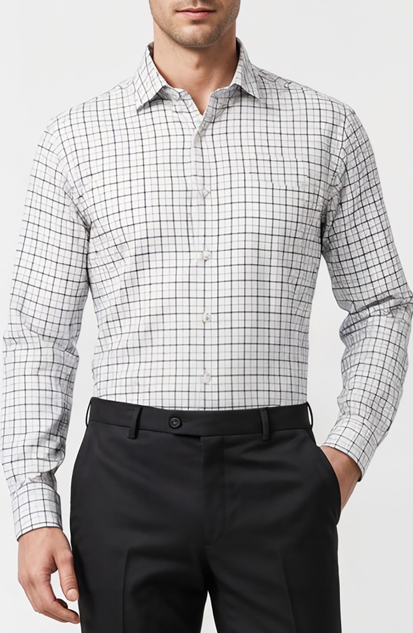 JB Britches Micro Check Woven Dress Shirt