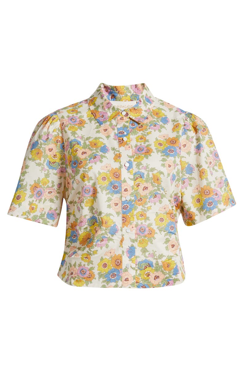 LOVE THE LABEL Sylvan Floral Cotton Button-Up Shirt, Alternate, color, Madeline Print