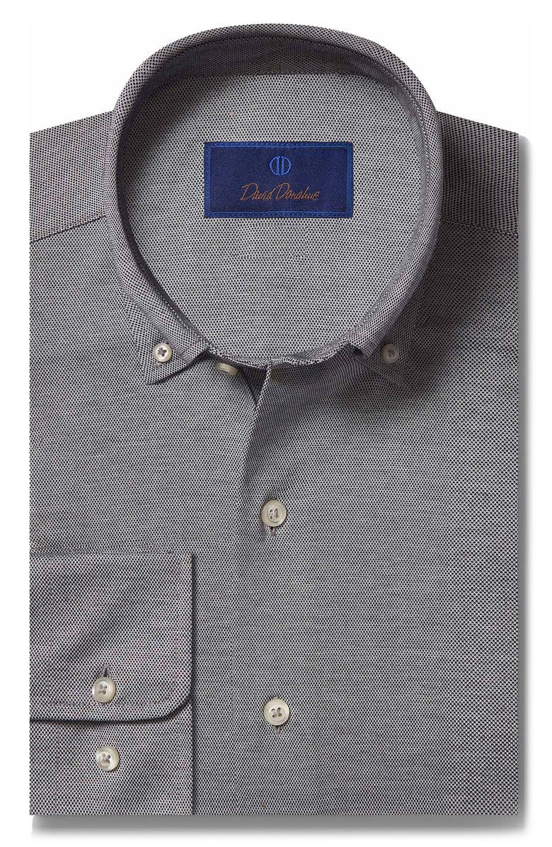 David Donahue Regular Fit Oxford Knit Dress Shirt, Main, color, 