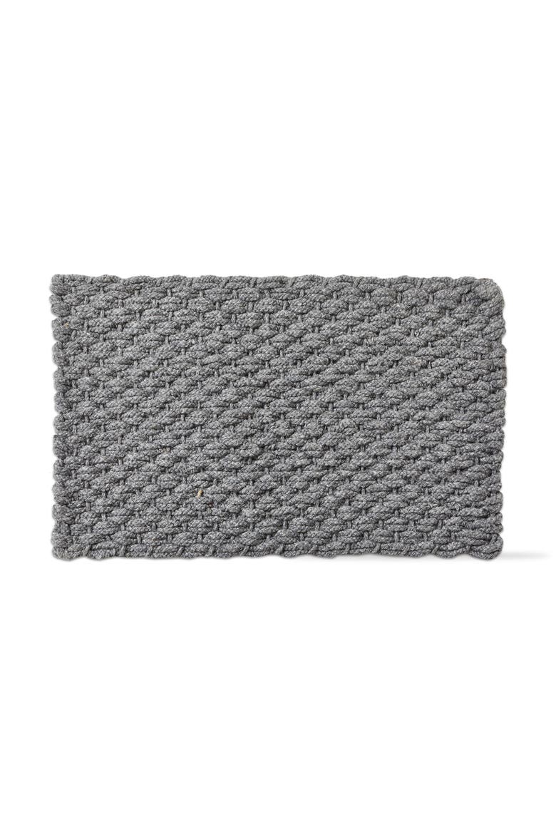 Handwoven Grey Solid Rectangle Doormat for Indoor Outdoor, Main, color, Gray