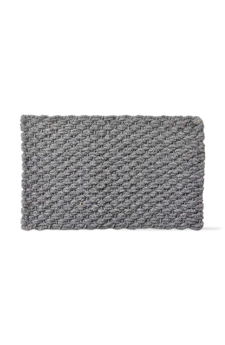 tag Handwoven Grey Solid Rectangle Doormat for Indoor Outdoor, Main, color, Gray