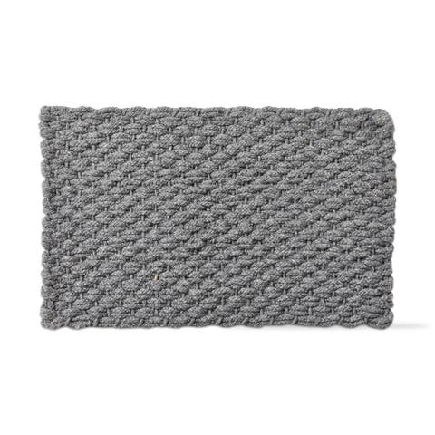 Handwoven Grey Solid Rectangle Doormat for Indoor Outdoor