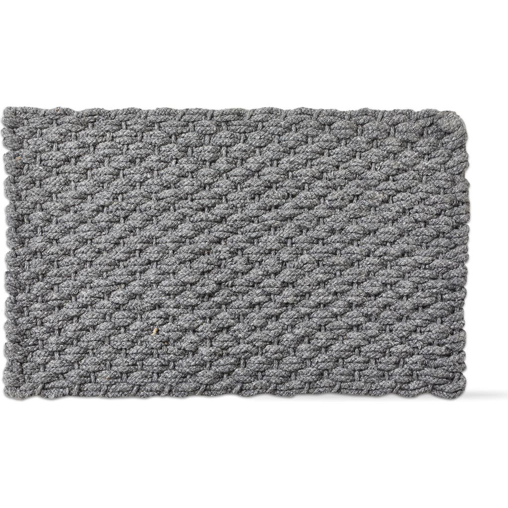 Tag Handwoven Grey Solid Rectangle Doormat For Indoor Outdoor In Gray