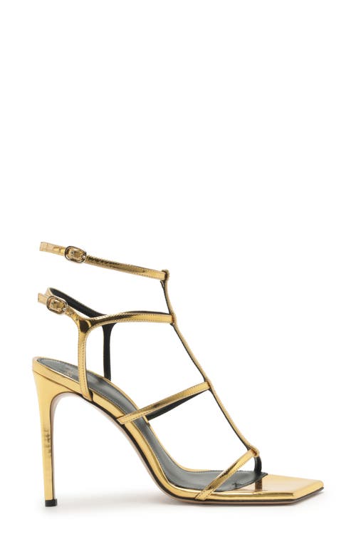 Alexandre Birman Amanda Cage Sandal In Gold