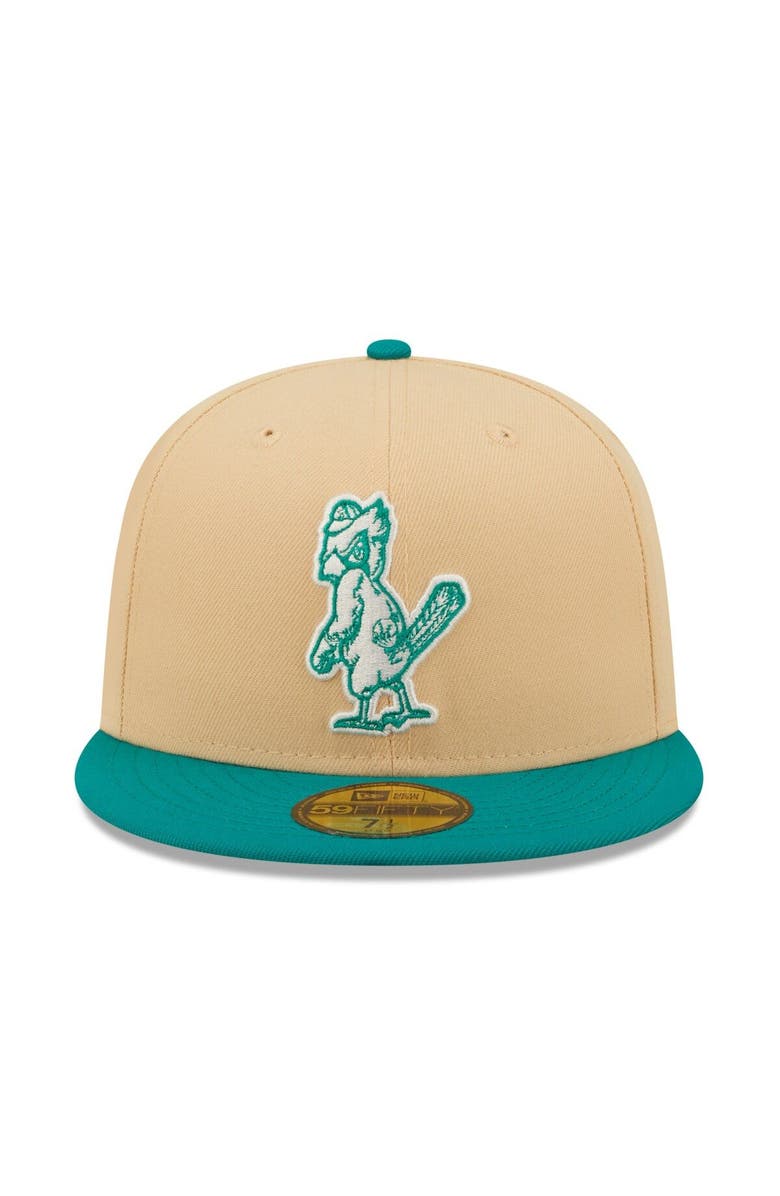 New Era Men's New Era Natural/Teal Mango Forest 59FIFTY fitted hat, Alternate, color,